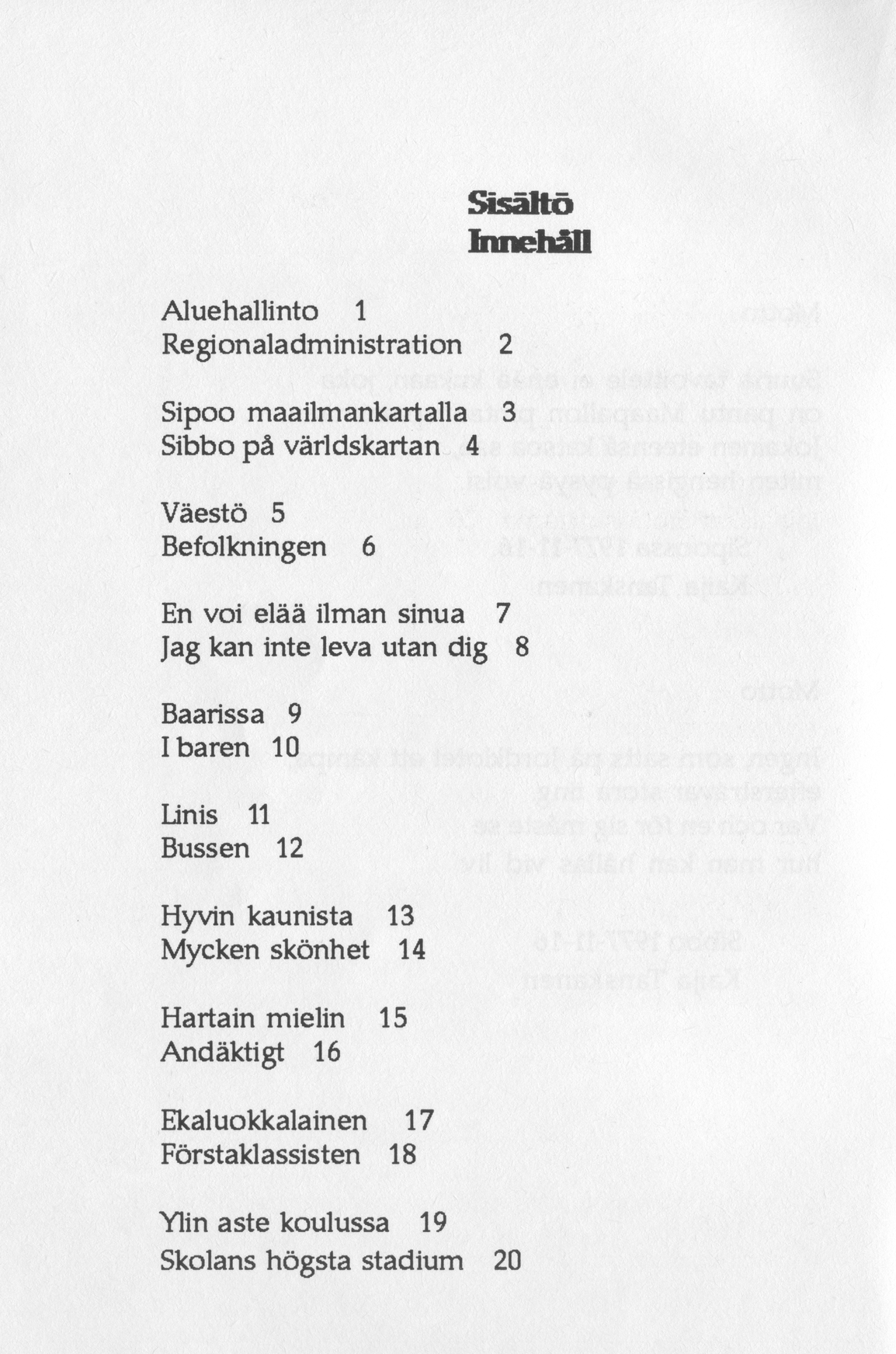 Scanned page 8 of Runoja Sipoosta, osa I / Dikter om Sibbo, del I; complete transcript available below.