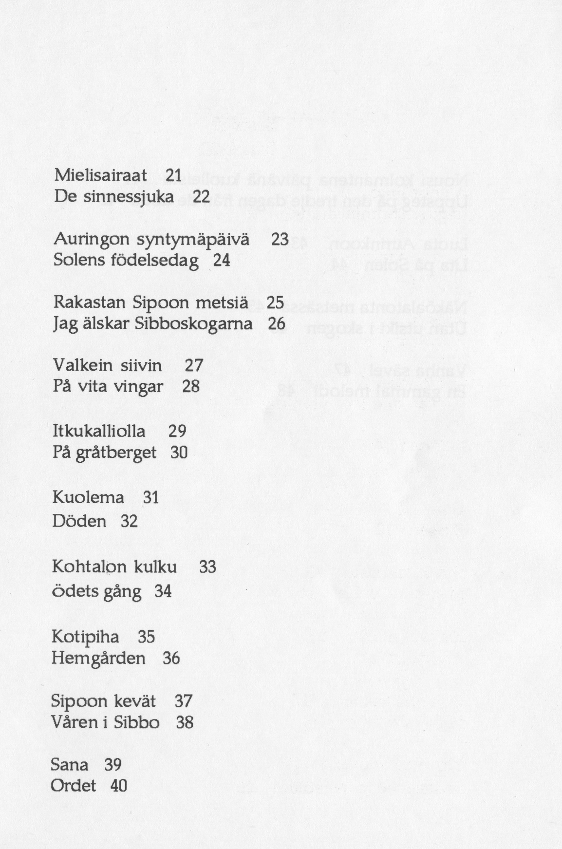Scanned page 9 of Runoja Sipoosta, osa I / Dikter om Sibbo, del I; complete transcript available below.