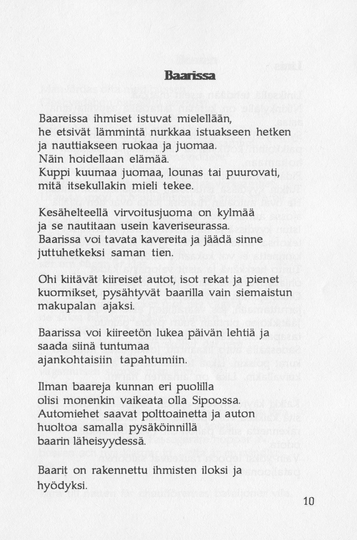 Scanned page 21 of Runoja Sipoosta, osa I / Dikter om Sibbo, del I; complete transcript available below.