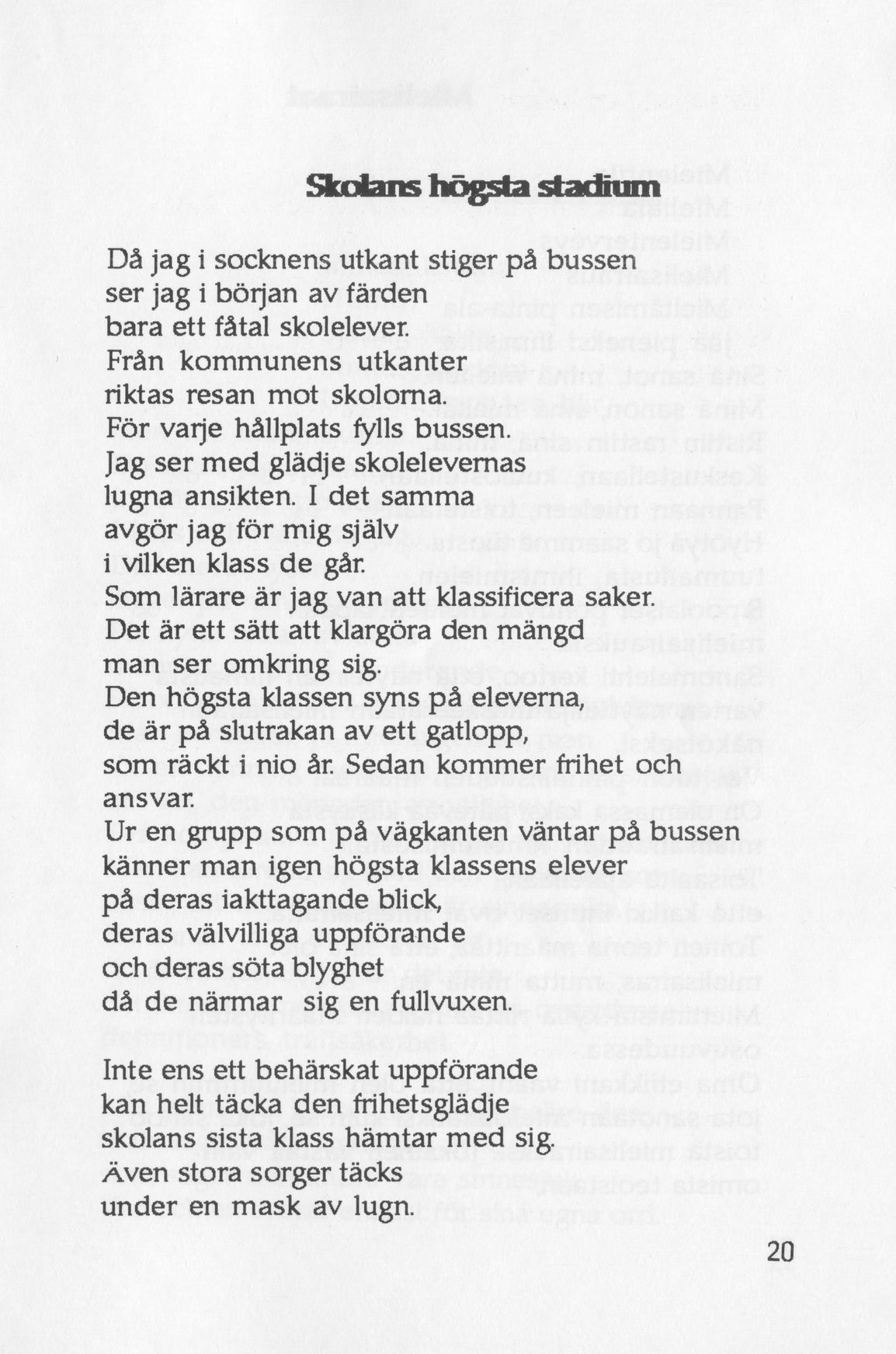 Scanned page 31 of Runoja Sipoosta, osa I / Dikter om Sibbo, del I; complete transcript available below.