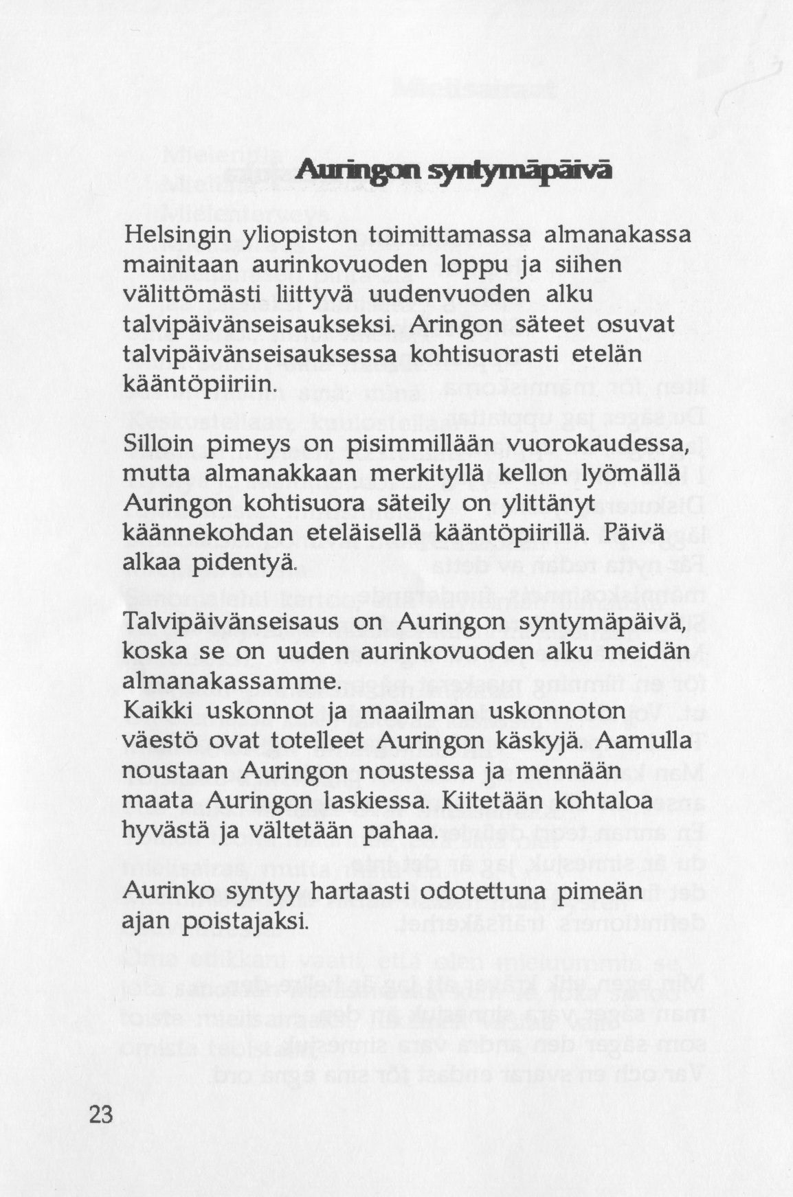 Scanned page 34 of Runoja Sipoosta, osa I / Dikter om Sibbo, del I; complete transcript available below.