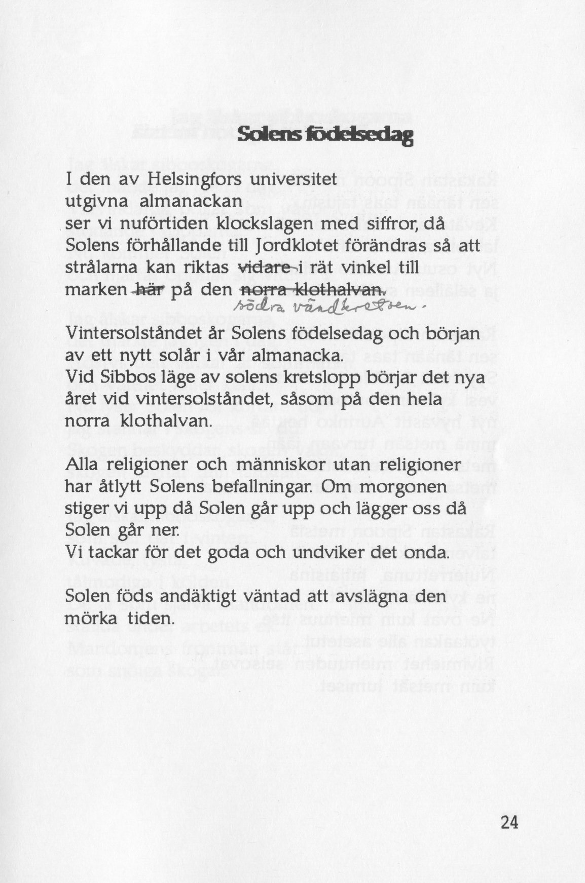 Scanned page 35 of Runoja Sipoosta, osa I / Dikter om Sibbo, del I; complete transcript available below.