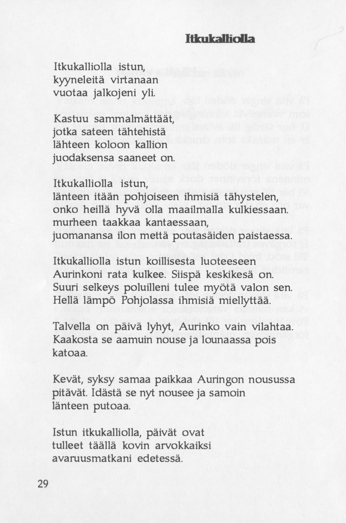 Scanned page 40 of Runoja Sipoosta, osa I / Dikter om Sibbo, del I; complete transcript available below.