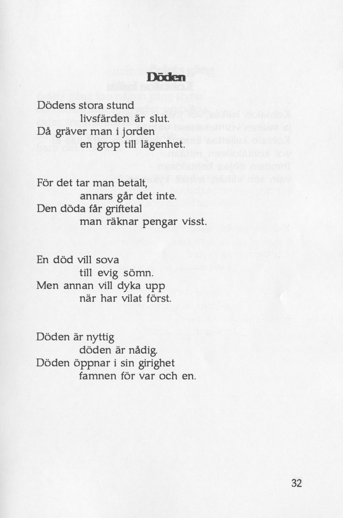 Scanned page 43 of Runoja Sipoosta, osa I / Dikter om Sibbo, del I; complete transcript available below.