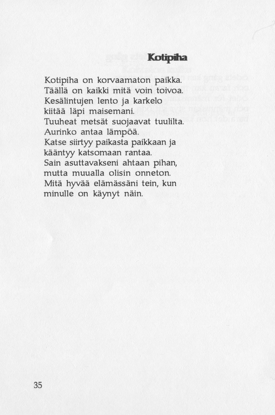 Scanned page 46 of Runoja Sipoosta, osa I / Dikter om Sibbo, del I; complete transcript available below.