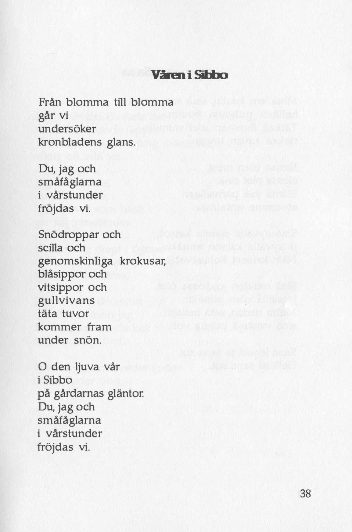 Scanned page 49 of Runoja Sipoosta, osa I / Dikter om Sibbo, del I; complete transcript available below.