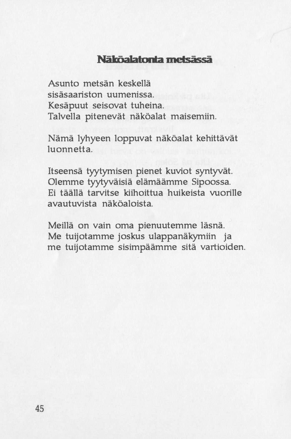 Scanned page 56 of Runoja Sipoosta, osa I / Dikter om Sibbo, del I; complete transcript available below.