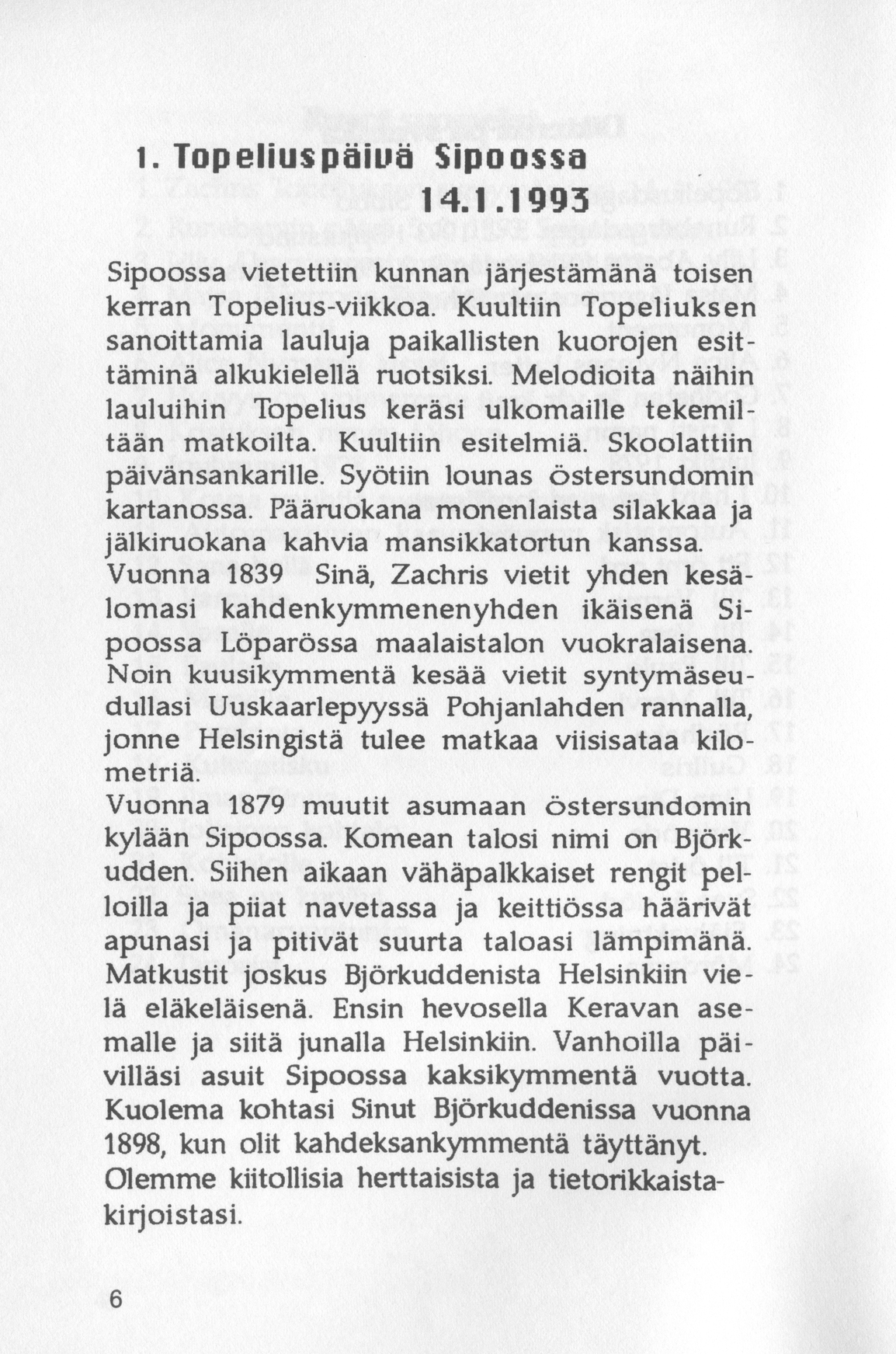 Scanned page 8 of Runoja Sipoosta, osa II / Dikter om Sibbo, del II; complete transcript available below.