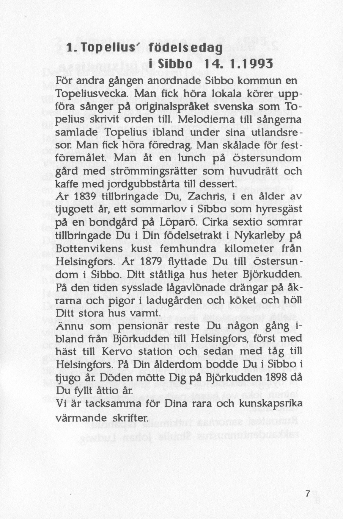 Scanned page 9 of Runoja Sipoosta, osa II / Dikter om Sibbo, del II; complete transcript available below.