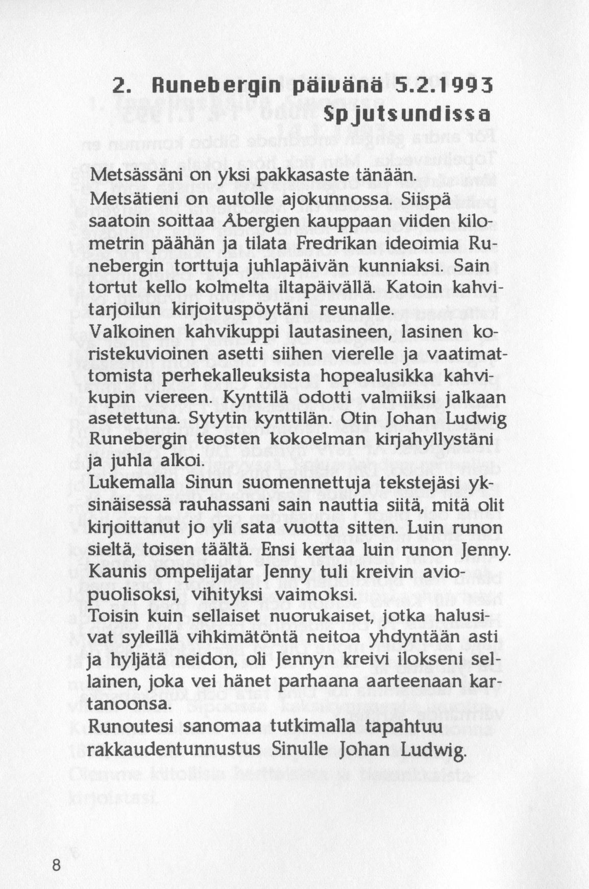 Scanned page 10 of Runoja Sipoosta, osa II / Dikter om Sibbo, del II; complete transcript available below.