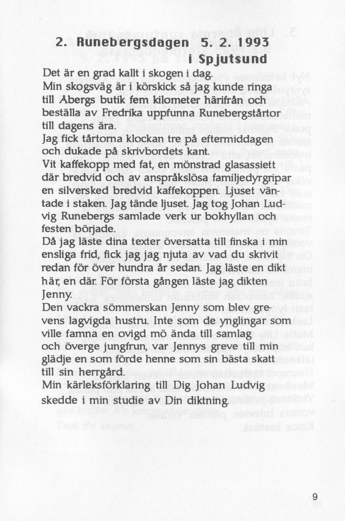 Scanned page 11 of Runoja Sipoosta, osa II / Dikter om Sibbo, del II; complete transcript available below.
