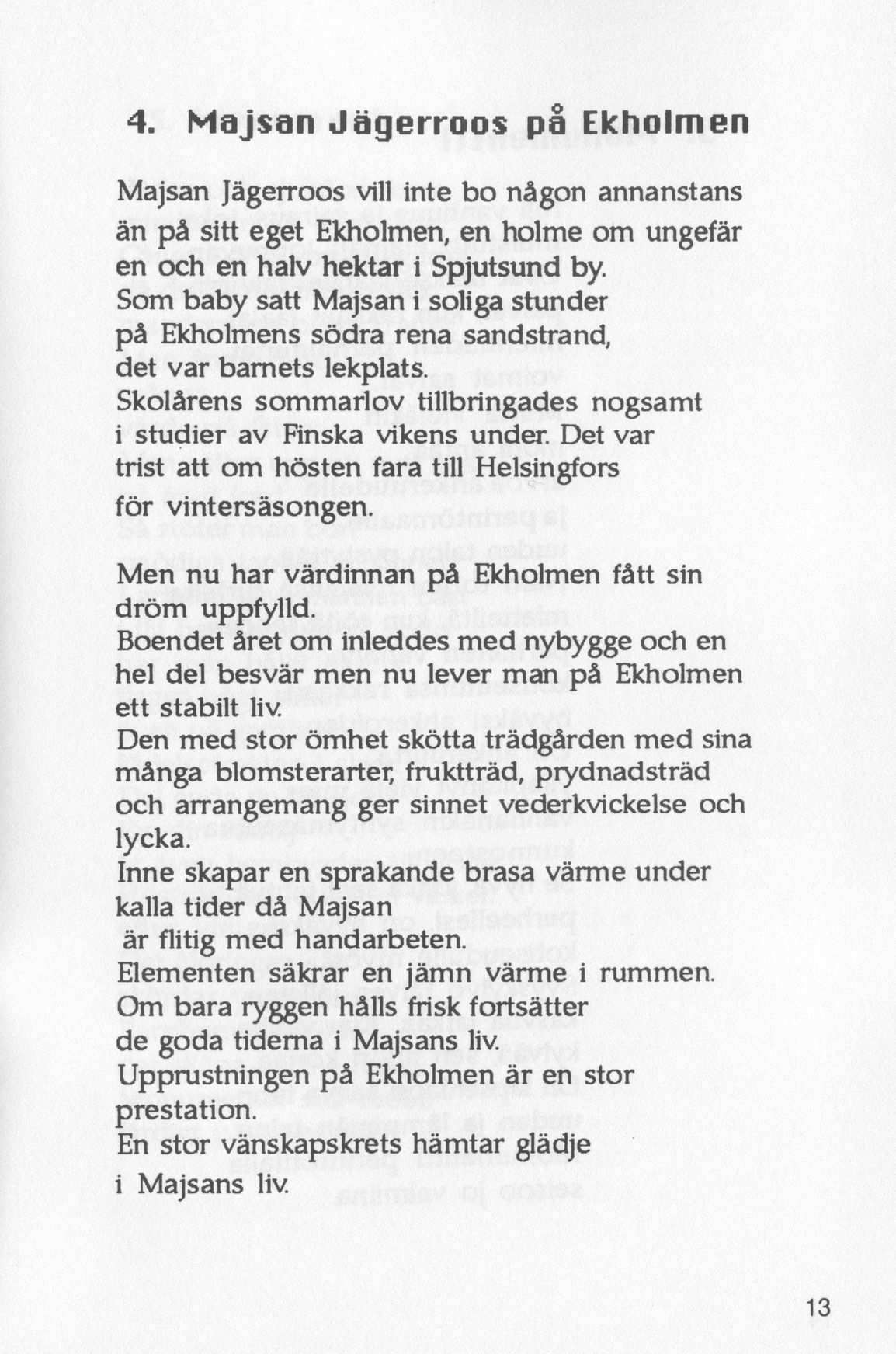 Scanned page 15 of Runoja Sipoosta, osa II / Dikter om Sibbo, del II; complete transcript available below.
