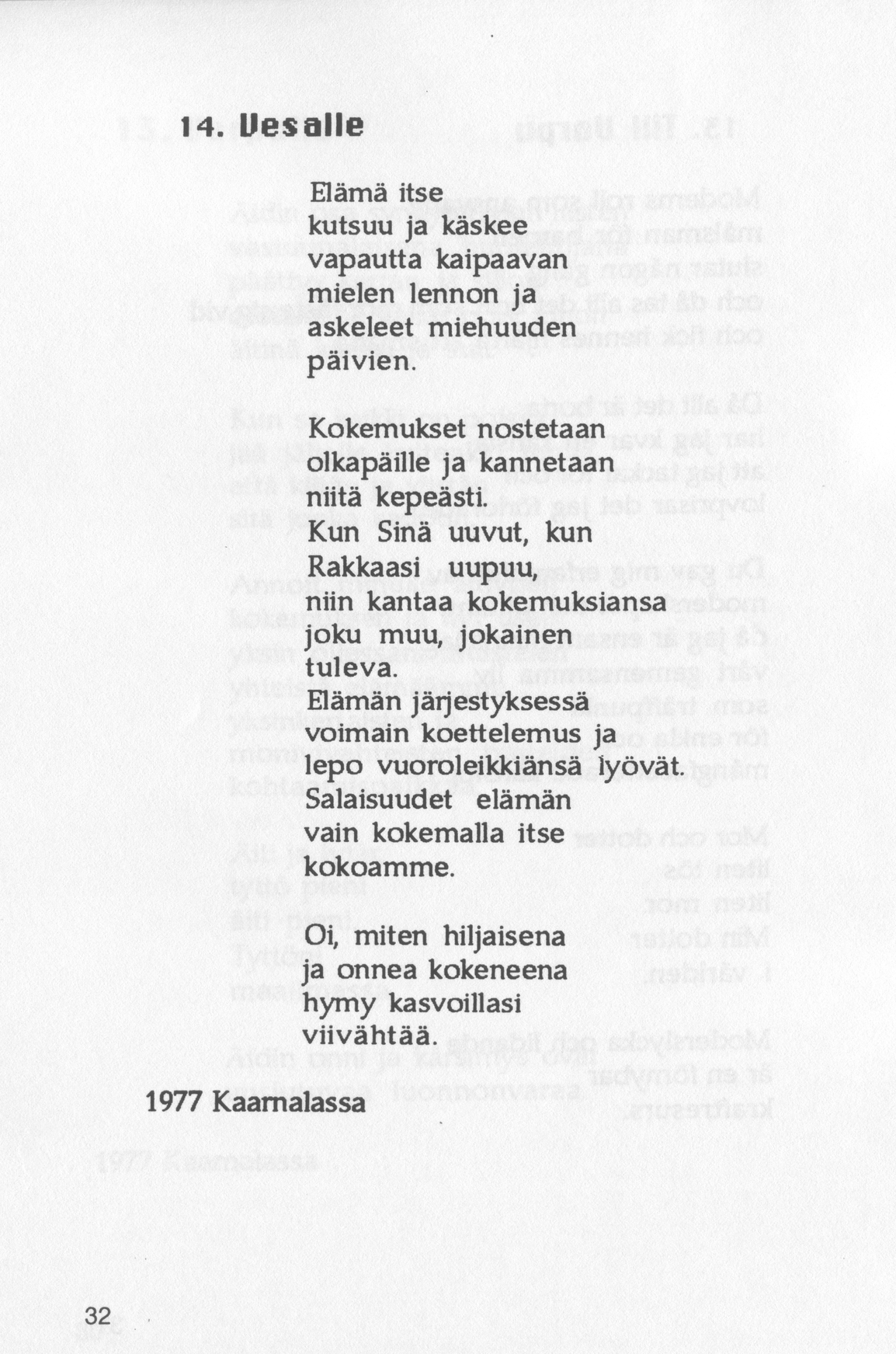 Scanned page 34 of Runoja Sipoosta, osa II / Dikter om Sibbo, del II; complete transcript available below.