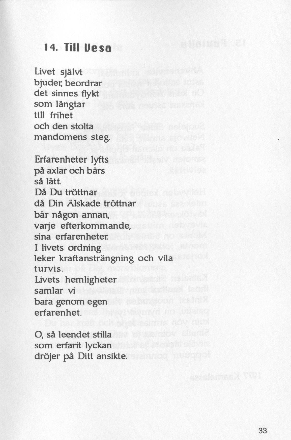 Scanned page 35 of Runoja Sipoosta, osa II / Dikter om Sibbo, del II; complete transcript available below.