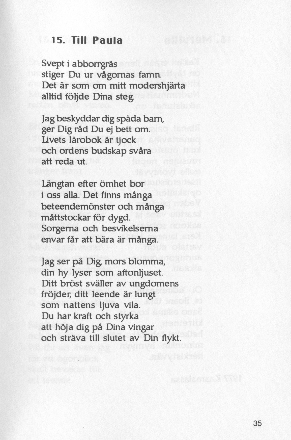Scanned page 37 of Runoja Sipoosta, osa II / Dikter om Sibbo, del II; complete transcript available below.
