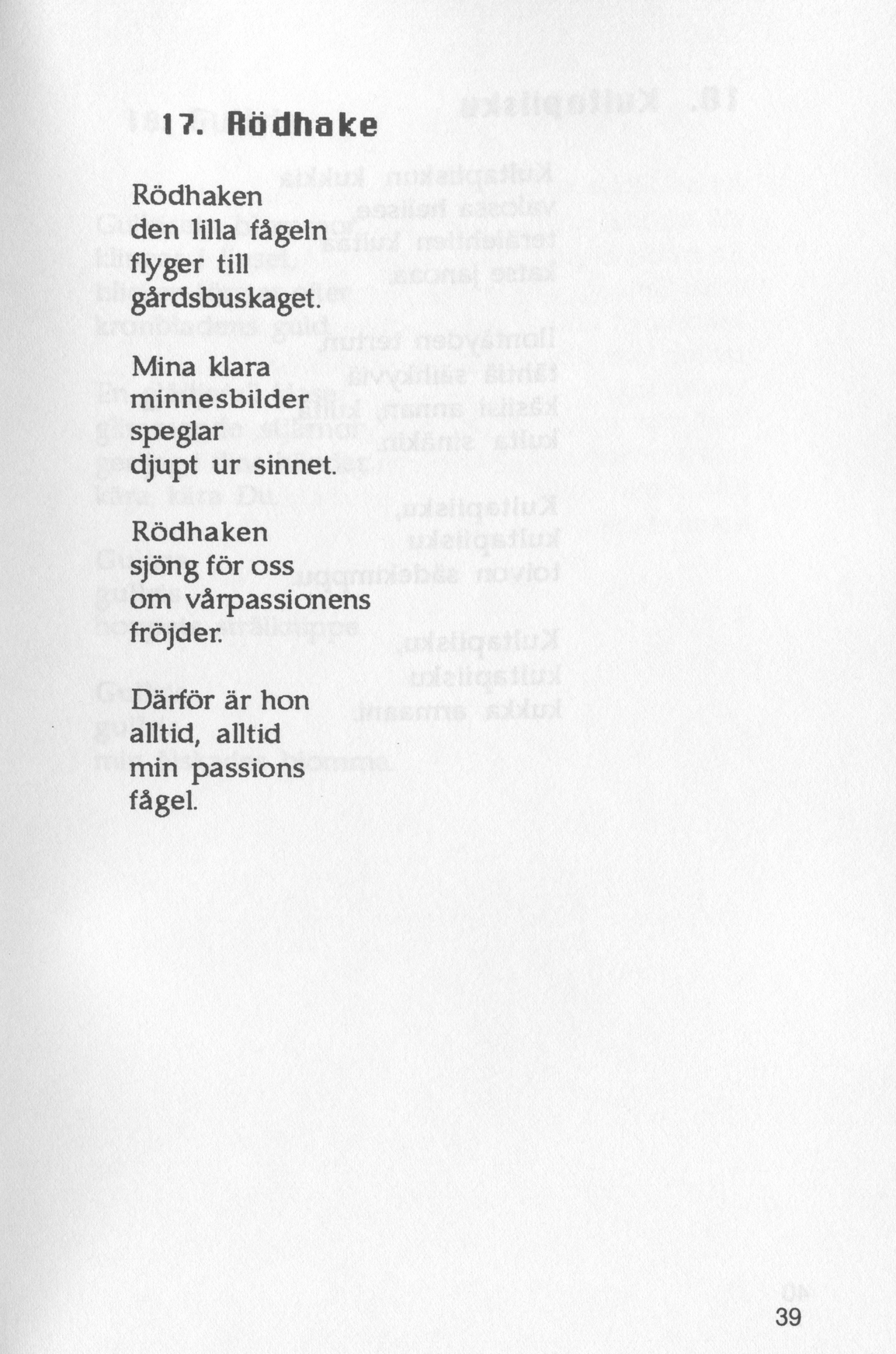 Scanned page 41 of Runoja Sipoosta, osa II / Dikter om Sibbo, del II; complete transcript available below.