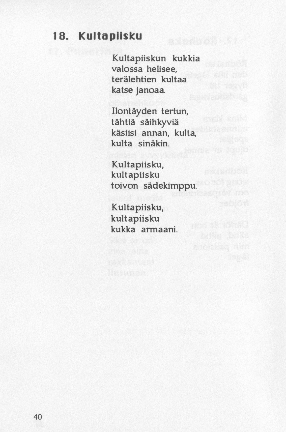 Scanned page 42 of Runoja Sipoosta, osa II / Dikter om Sibbo, del II; complete transcript available below.