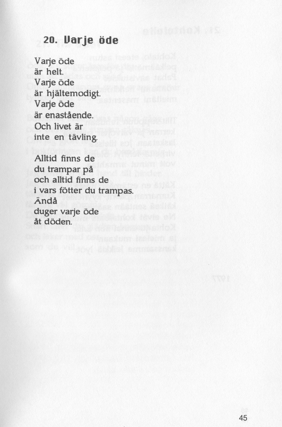 Scanned page 47 of Runoja Sipoosta, osa II / Dikter om Sibbo, del II; complete transcript available below.