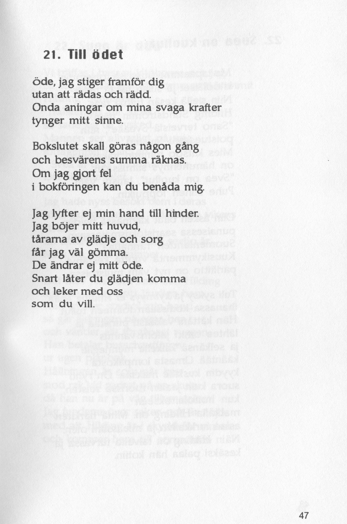 Scanned page 49 of Runoja Sipoosta, osa II / Dikter om Sibbo, del II; complete transcript available below.