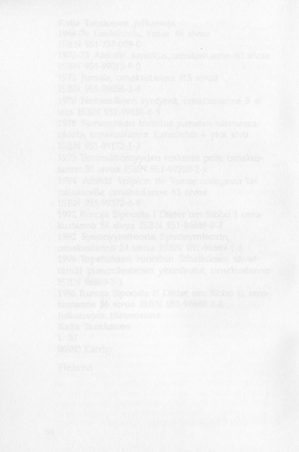 Blank scanned page 62 of Runoja Sipoosta, osa II / Dikter om Sibbo, del II; transcript page available below.