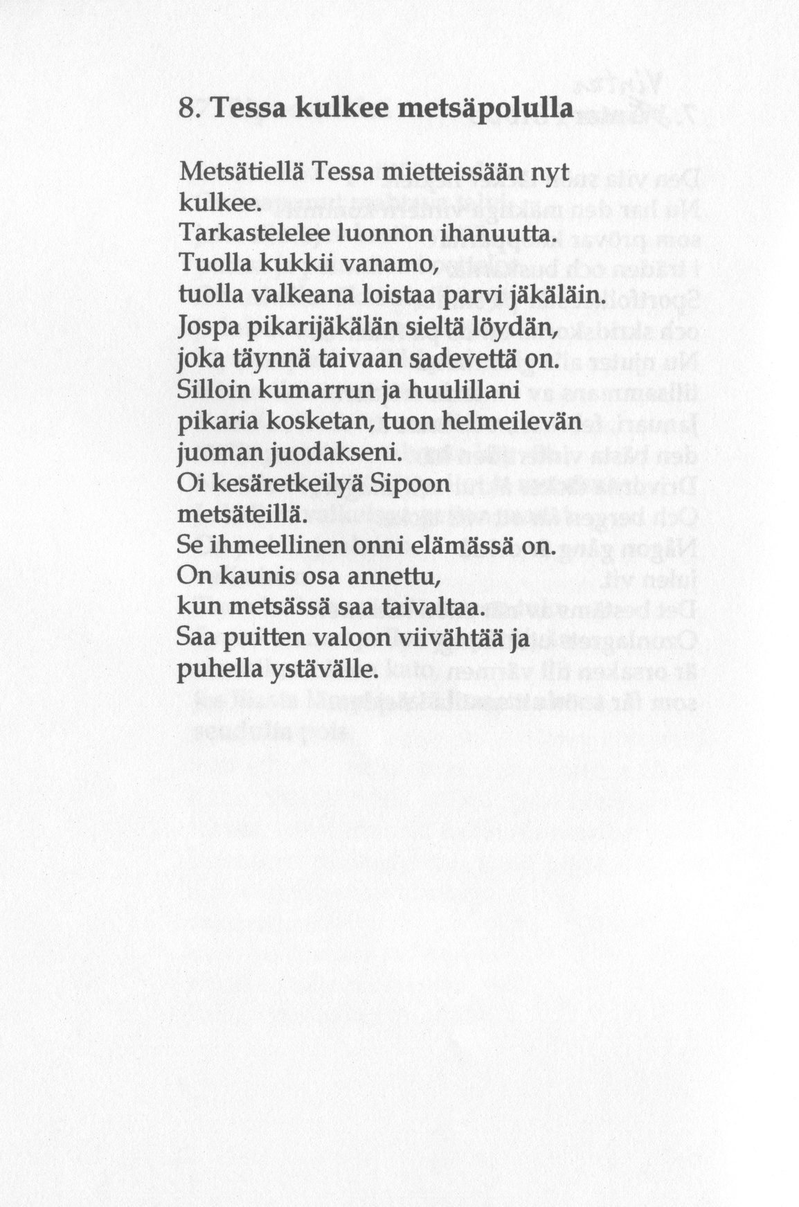 Scanned page 18 of Runoja Sipoosta, osa III / Dikter om Sibbo, del III; complete transcript available below.