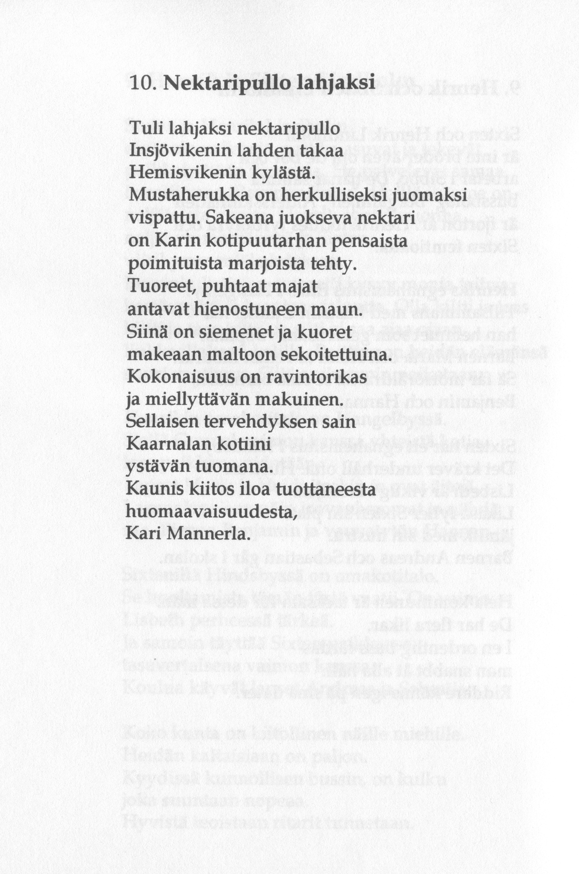 Scanned page 22 of Runoja Sipoosta, osa III / Dikter om Sibbo, del III; complete transcript available below.