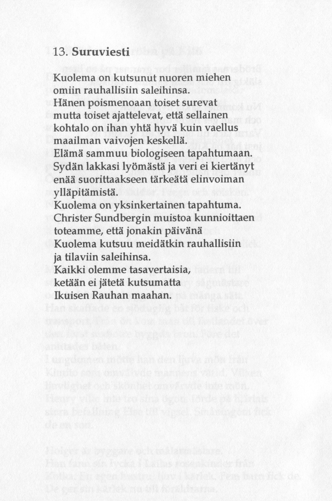 Scanned page 30 of Runoja Sipoosta, osa III / Dikter om Sibbo, del III; complete transcript available below.