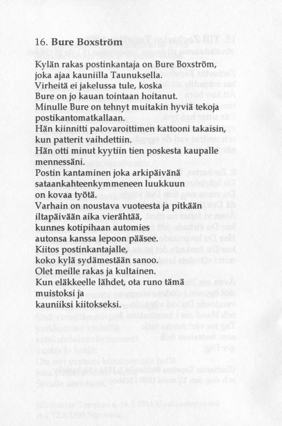 Scanned page 36 of Runoja Sipoosta, osa III / Dikter om Sibbo, del III; complete transcript available below.