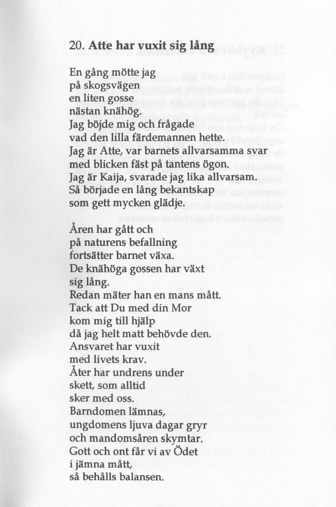 Scanned page 45 of Runoja Sipoosta, osa III / Dikter om Sibbo, del III; complete transcript available below.