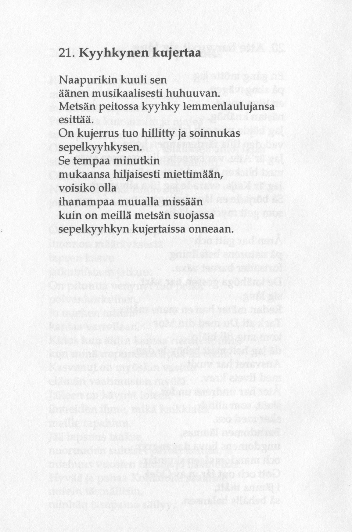 Scanned page 46 of Runoja Sipoosta, osa III / Dikter om Sibbo, del III; complete transcript available below.