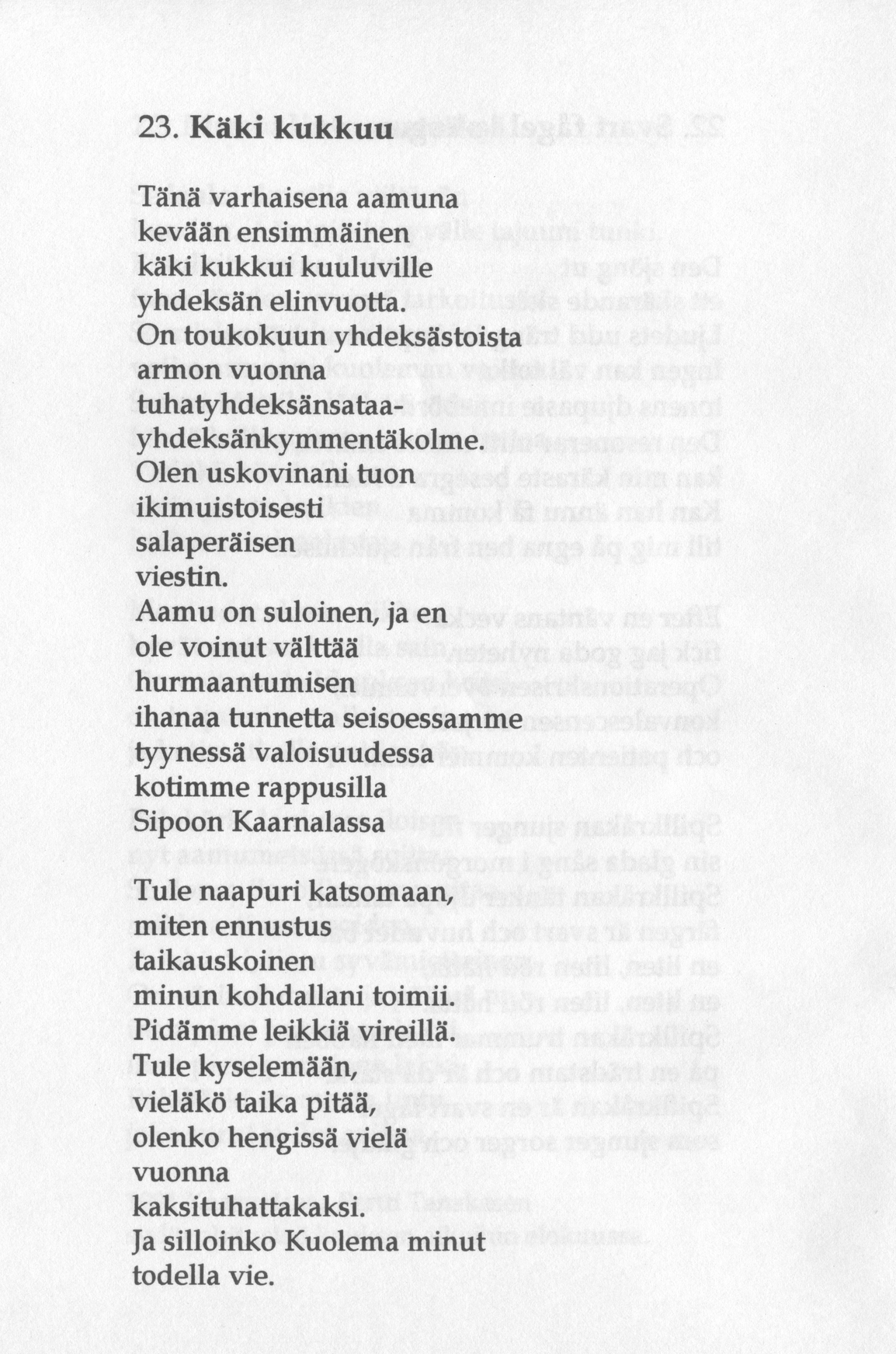 Scanned page 50 of Runoja Sipoosta, osa III / Dikter om Sibbo, del III; complete transcript available below.