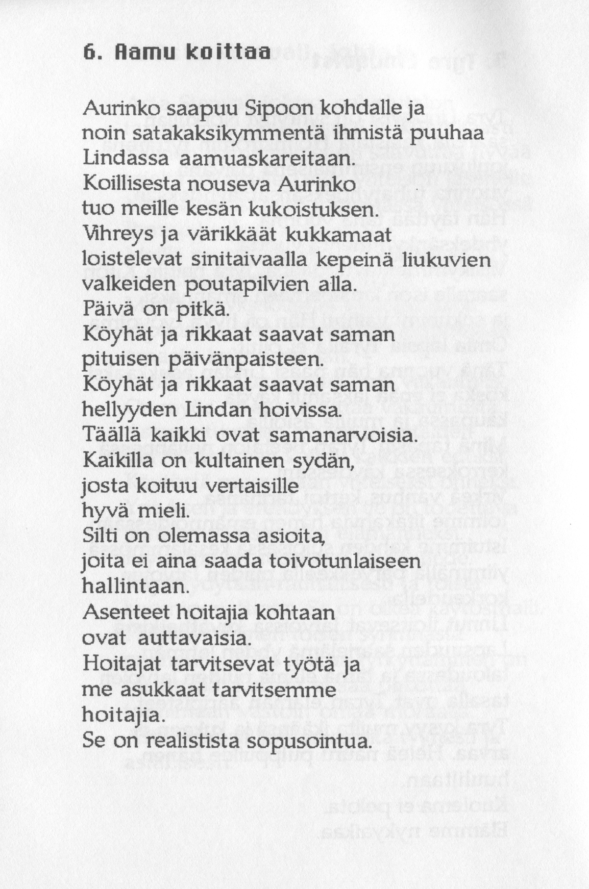Scanned page 10 of Runoja Sipoosta, IV osa; complete transcript available below.