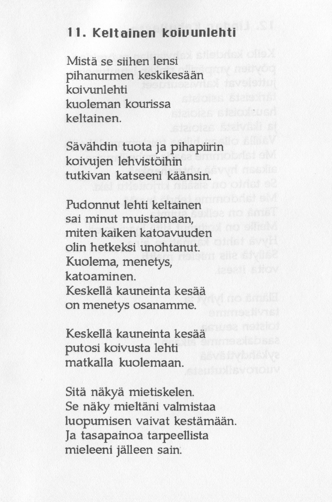 Scanned page 15 of Runoja Sipoosta, IV osa; complete transcript available below.