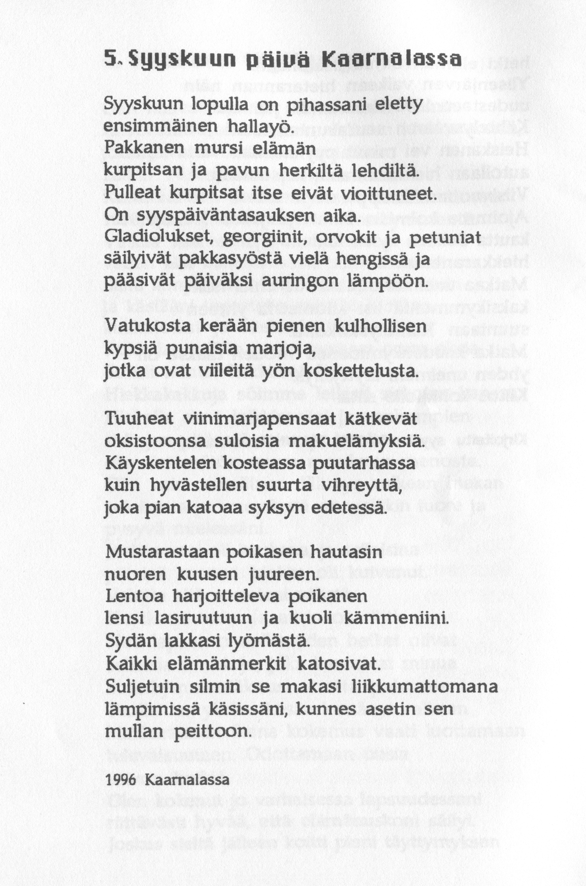 Scanned page 10 of Runoja Sipoosta, V osa; complete transcript available below.