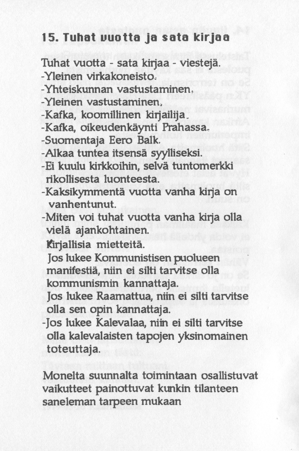 Scanned page 20 of Runoja Sipoosta, V osa; complete transcript available below.