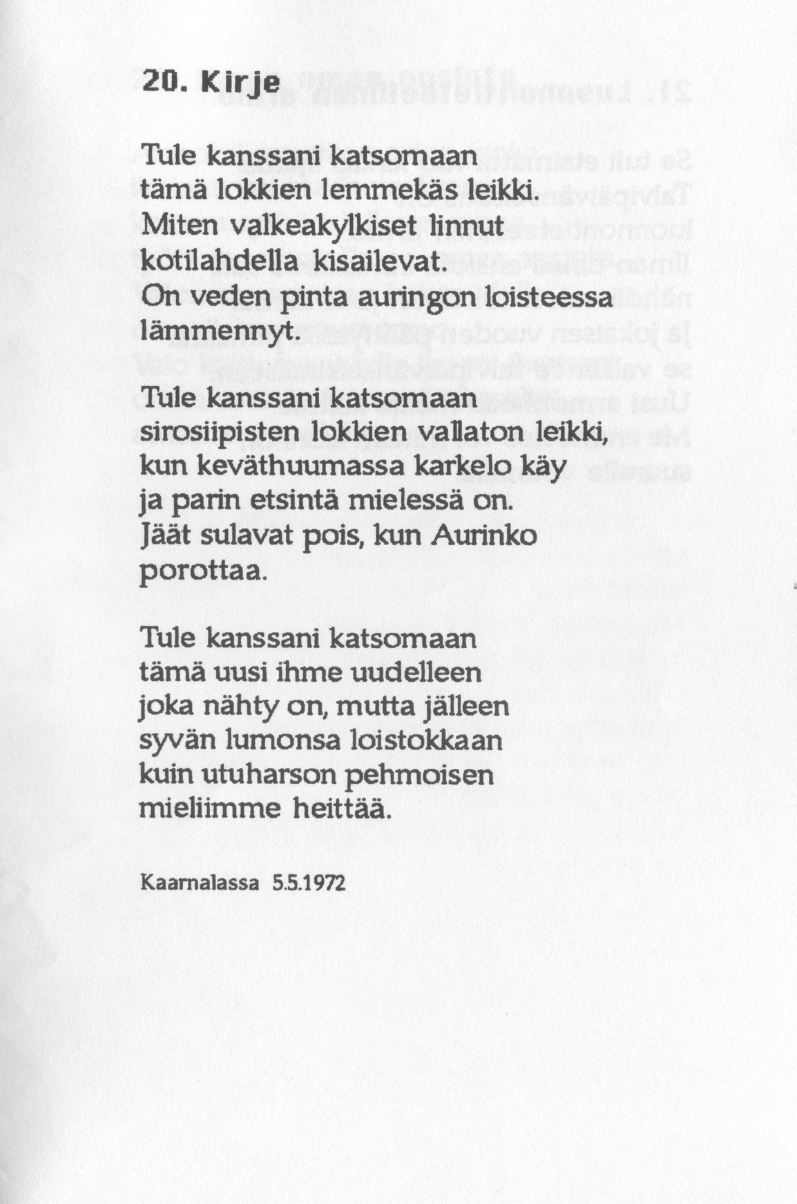 Scanned page 25 of Runoja Sipoosta, V osa; complete transcript available below.