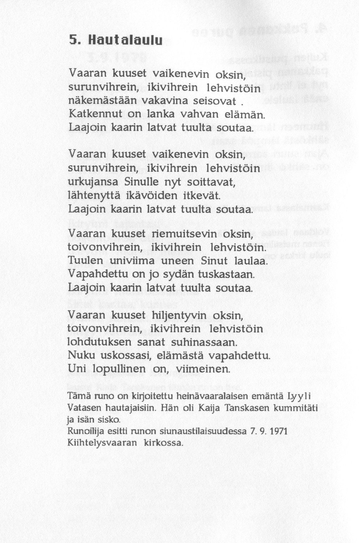 Scanned page 12 of Runoja Sipoosta, VI osa; complete transcript available below.