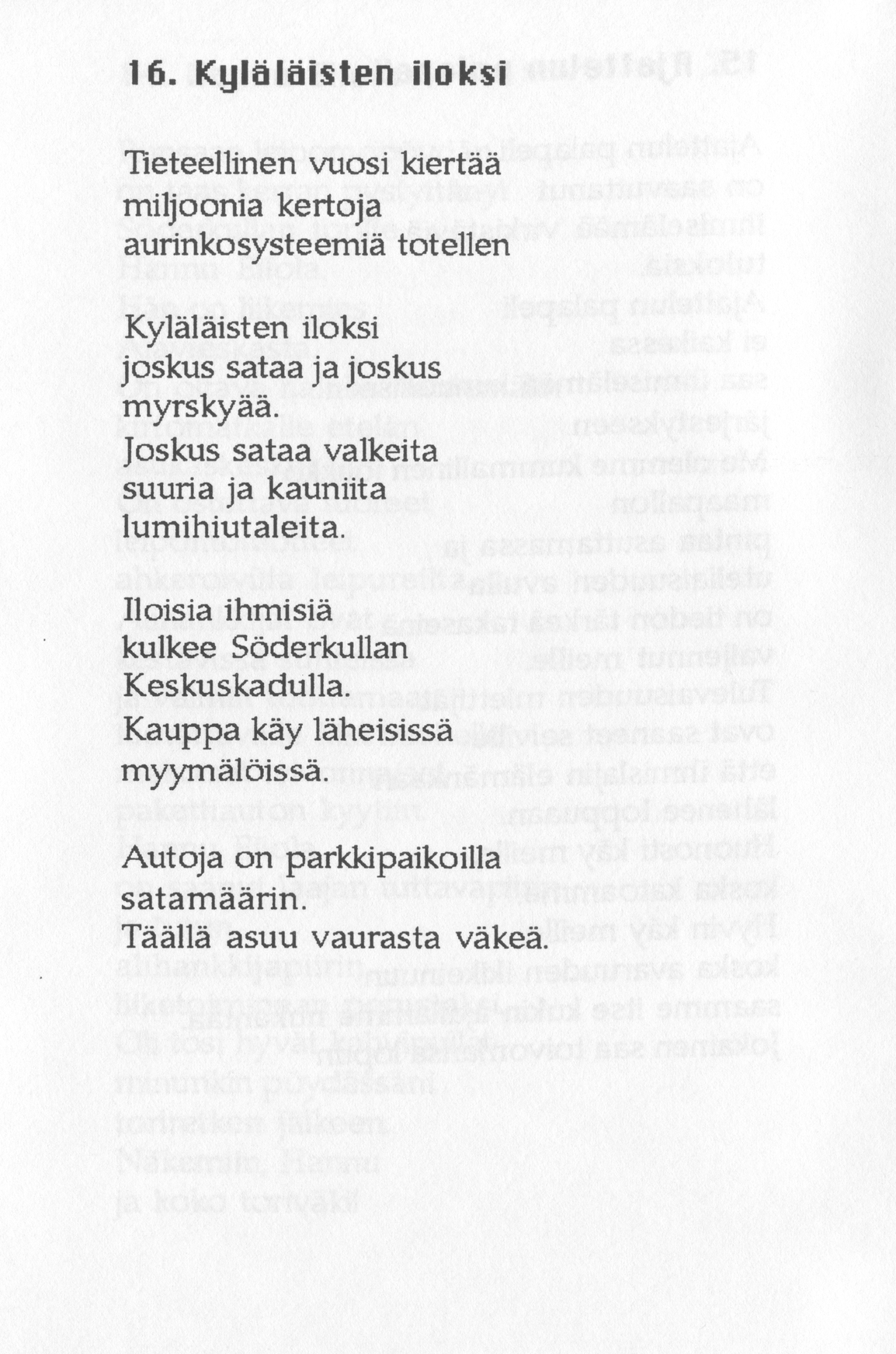 Scanned page 22 of Runoja Sipoosta, VII osa; complete transcript available below.
