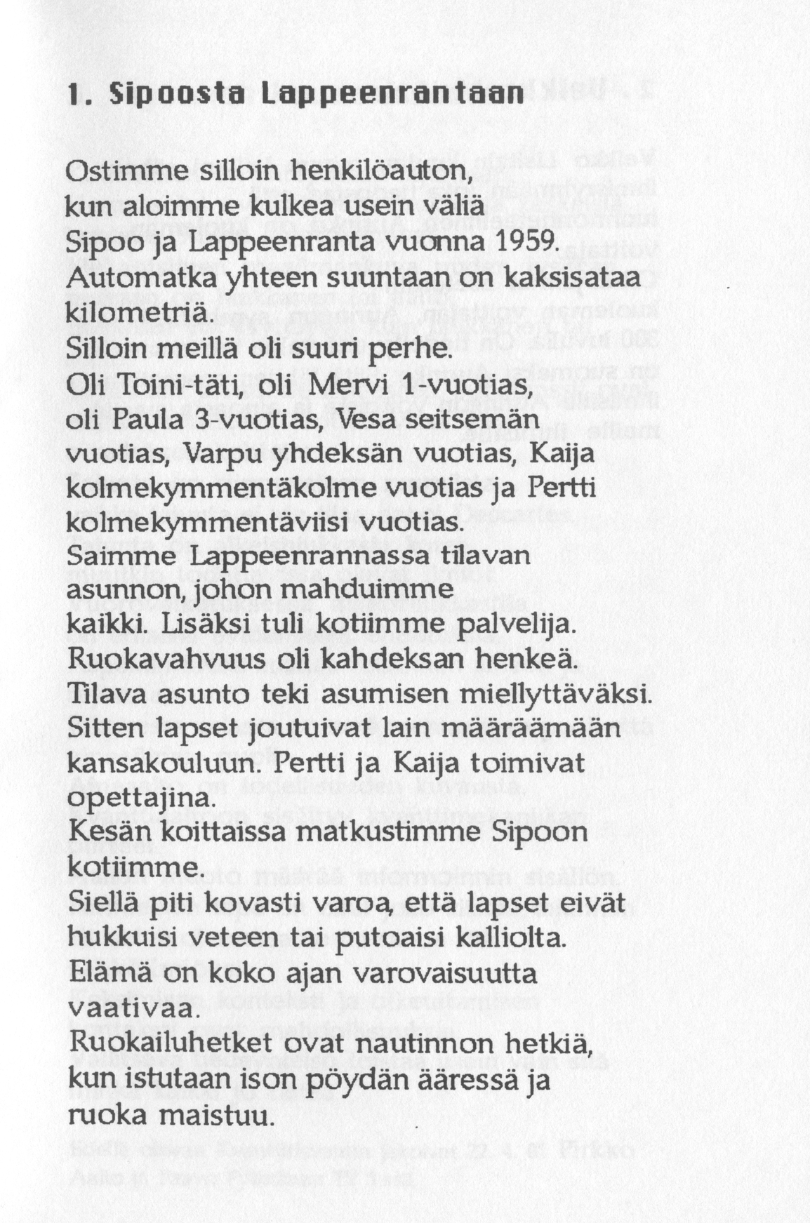 Scanned page 5 of Runoja Sipoosta, VIII osa; complete transcript available below.