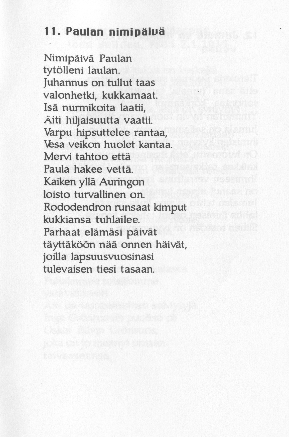 Scanned page 15 of Runoja Sipoosta, VIII osa; complete transcript available below.