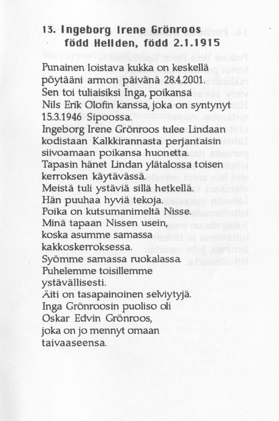 Scanned page 17 of Runoja Sipoosta, VIII osa; complete transcript available below.