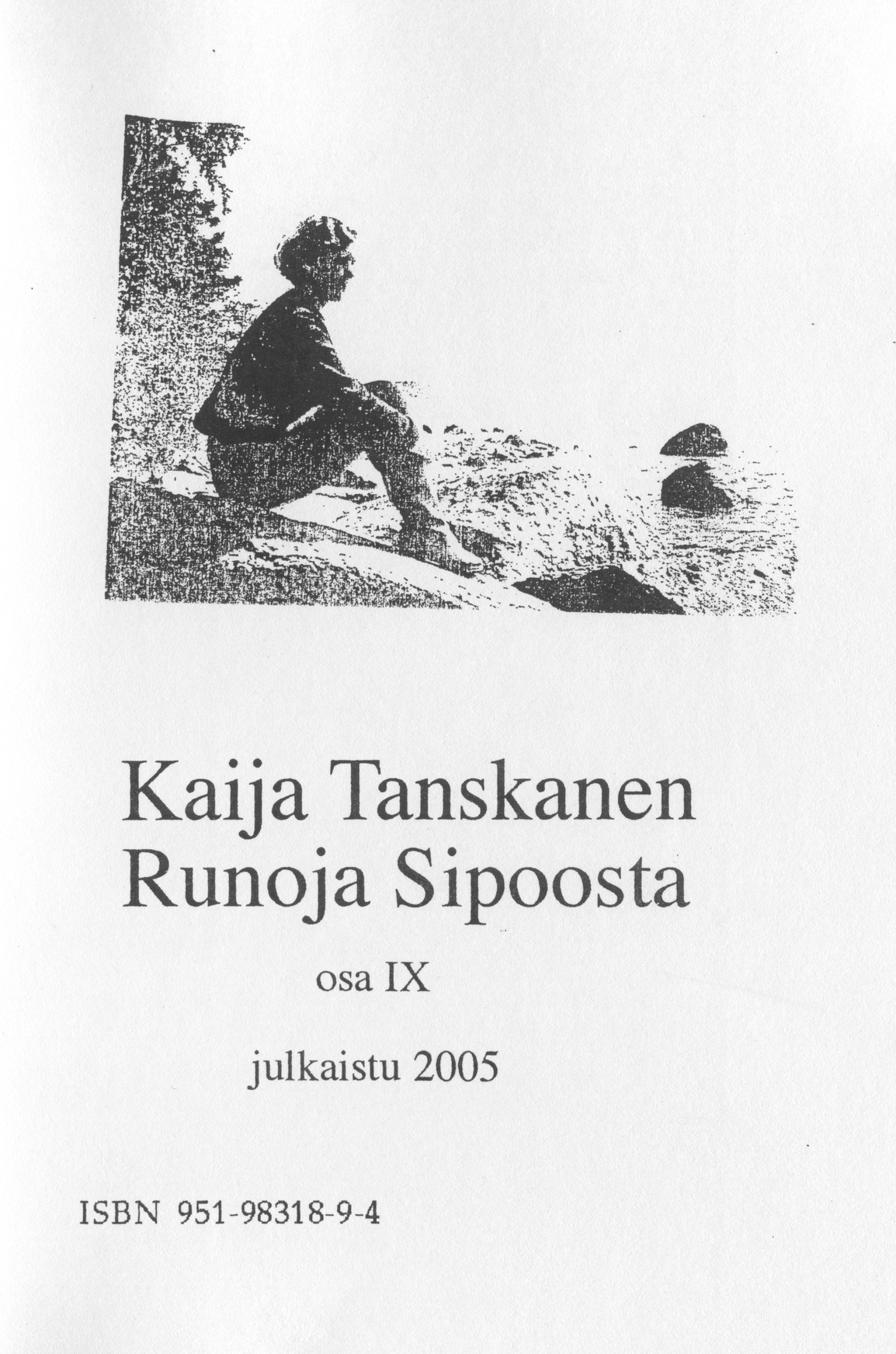 Front cover of “Runoja Sipoosta, osa IX” by Kaija Tanskanen.