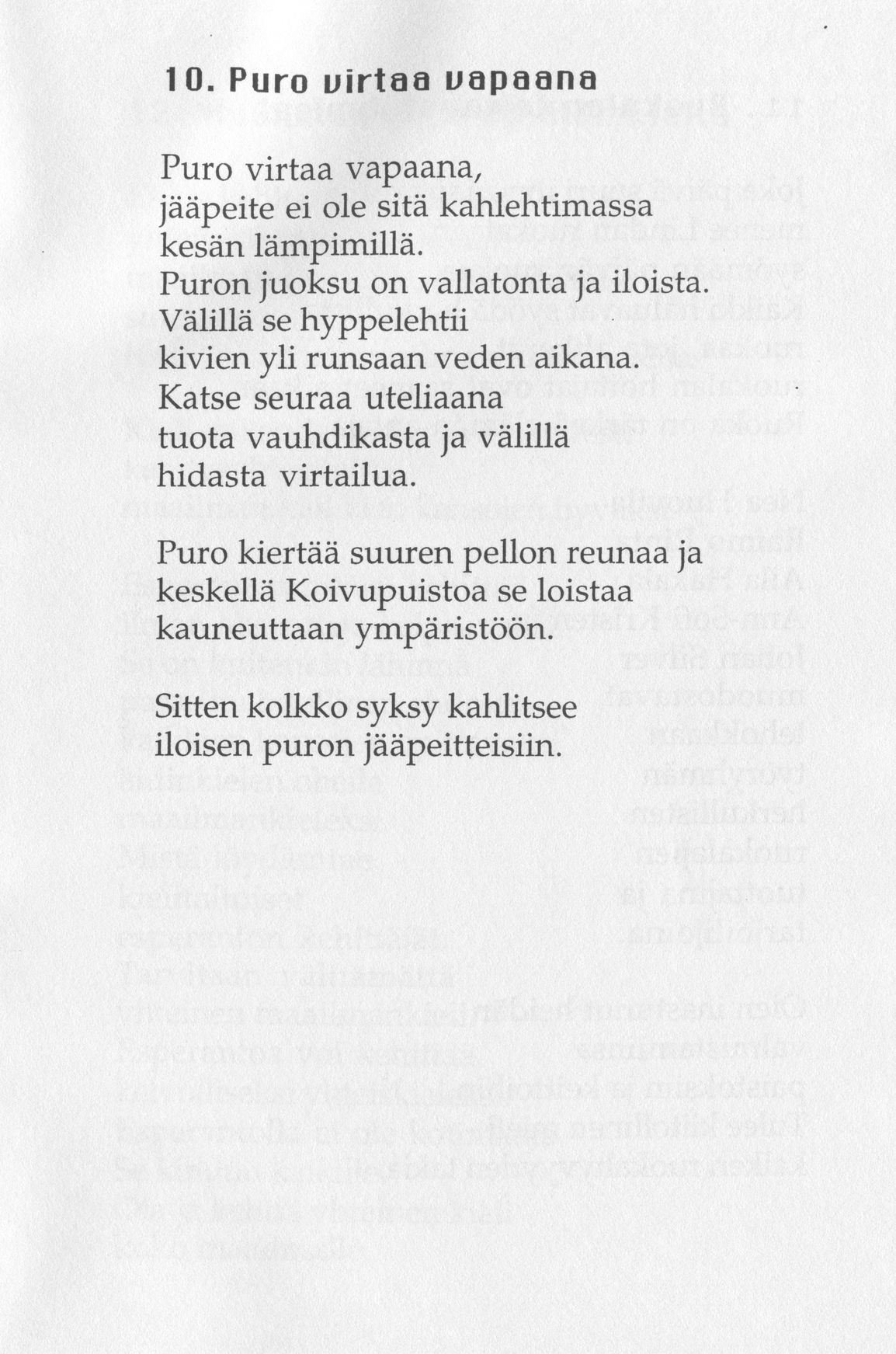 Scanned page 15 of Runoja Sipoosta, osa IX; complete transcript available below.