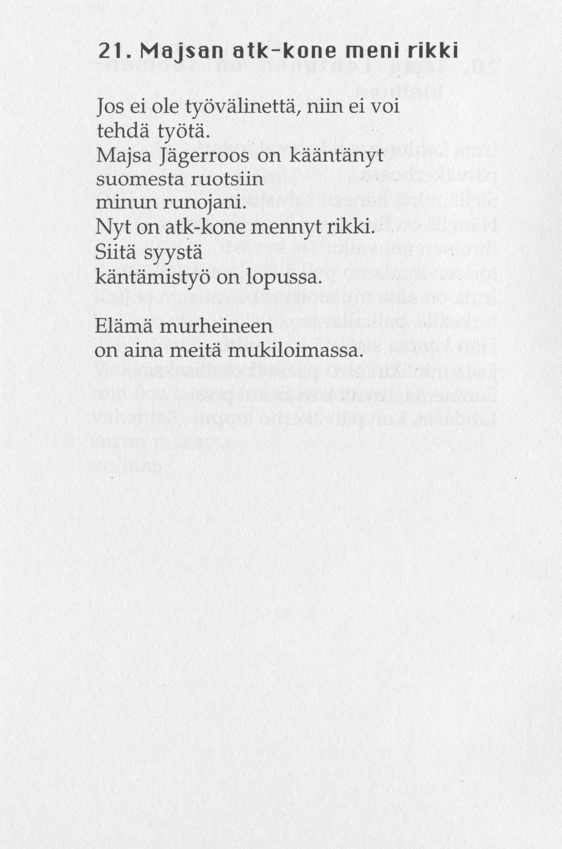 Scanned page 26 of Runoja Sipoosta, osa IX; complete transcript available below.