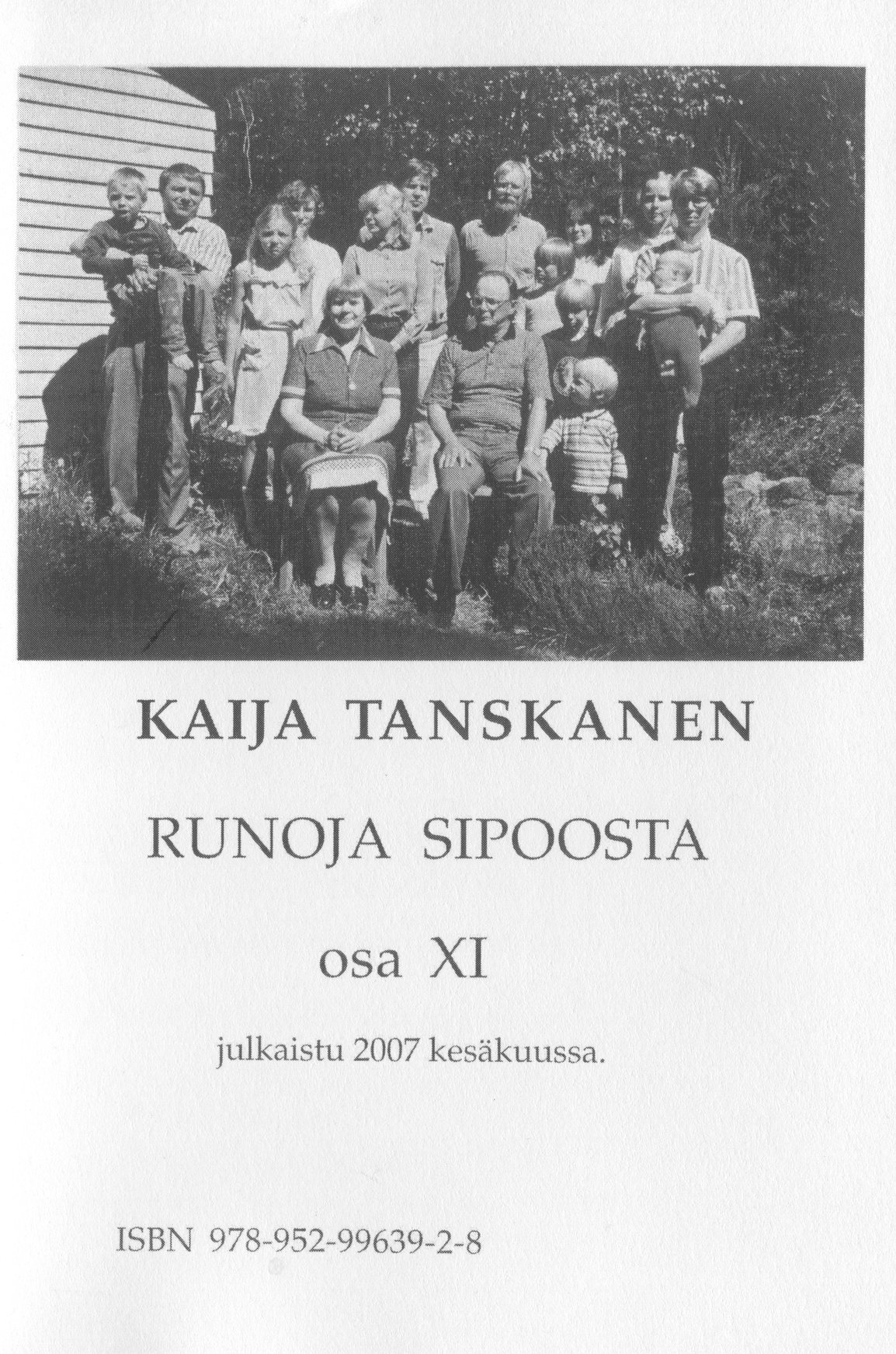 Front cover of “Runoja Sipoosta, osa XI” by Kaija Tanskanen.