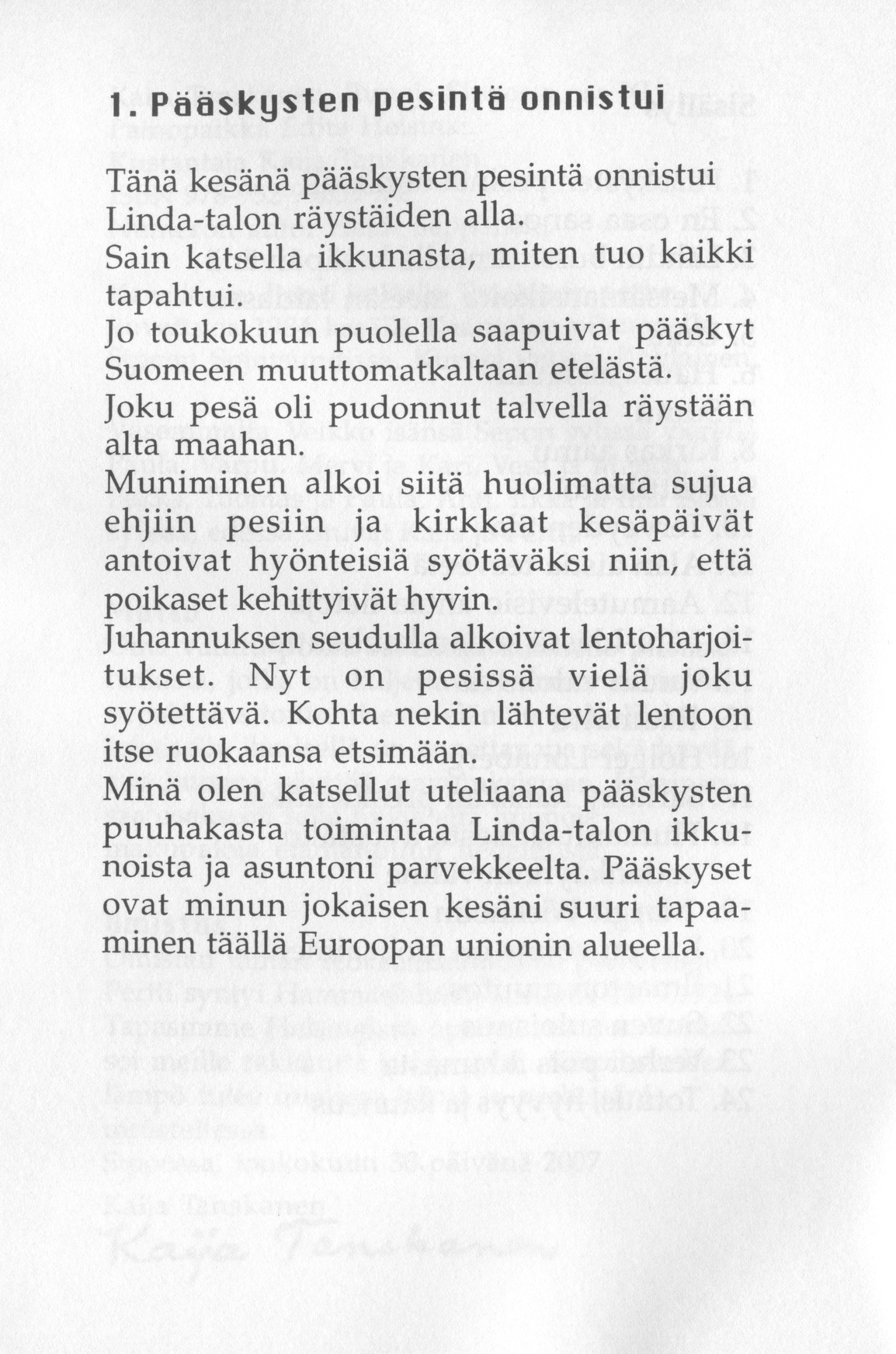 Scanned page 6 of Runoja Sipoosta, osa XI; complete transcript available below.