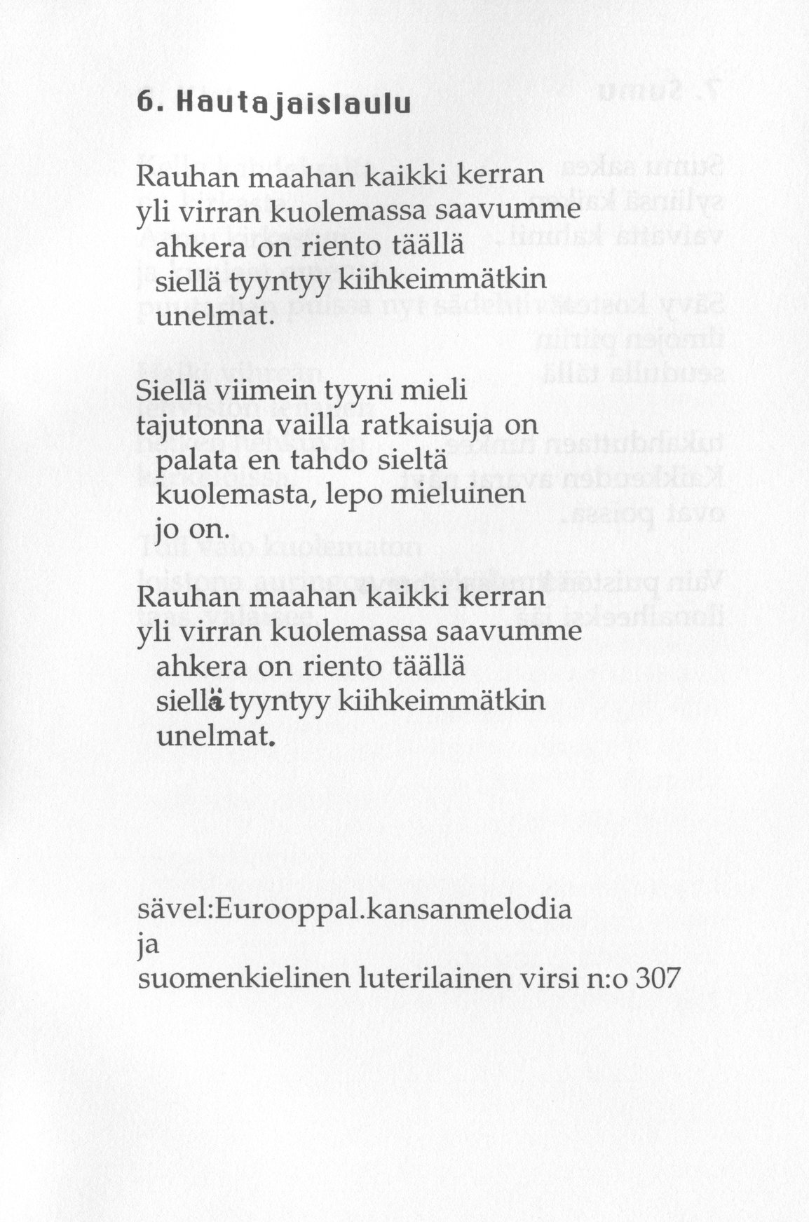 Scanned page 11 of Runoja Sipoosta, osa XI; complete transcript available below.