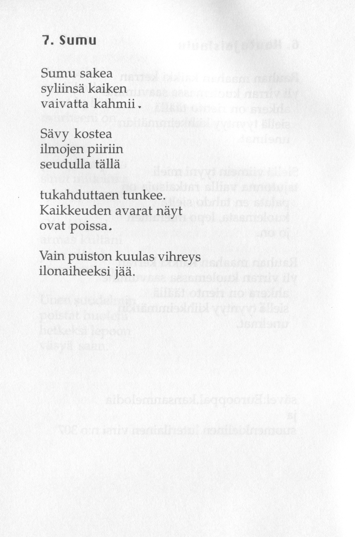 Scanned page 12 of Runoja Sipoosta, osa XI; complete transcript available below.