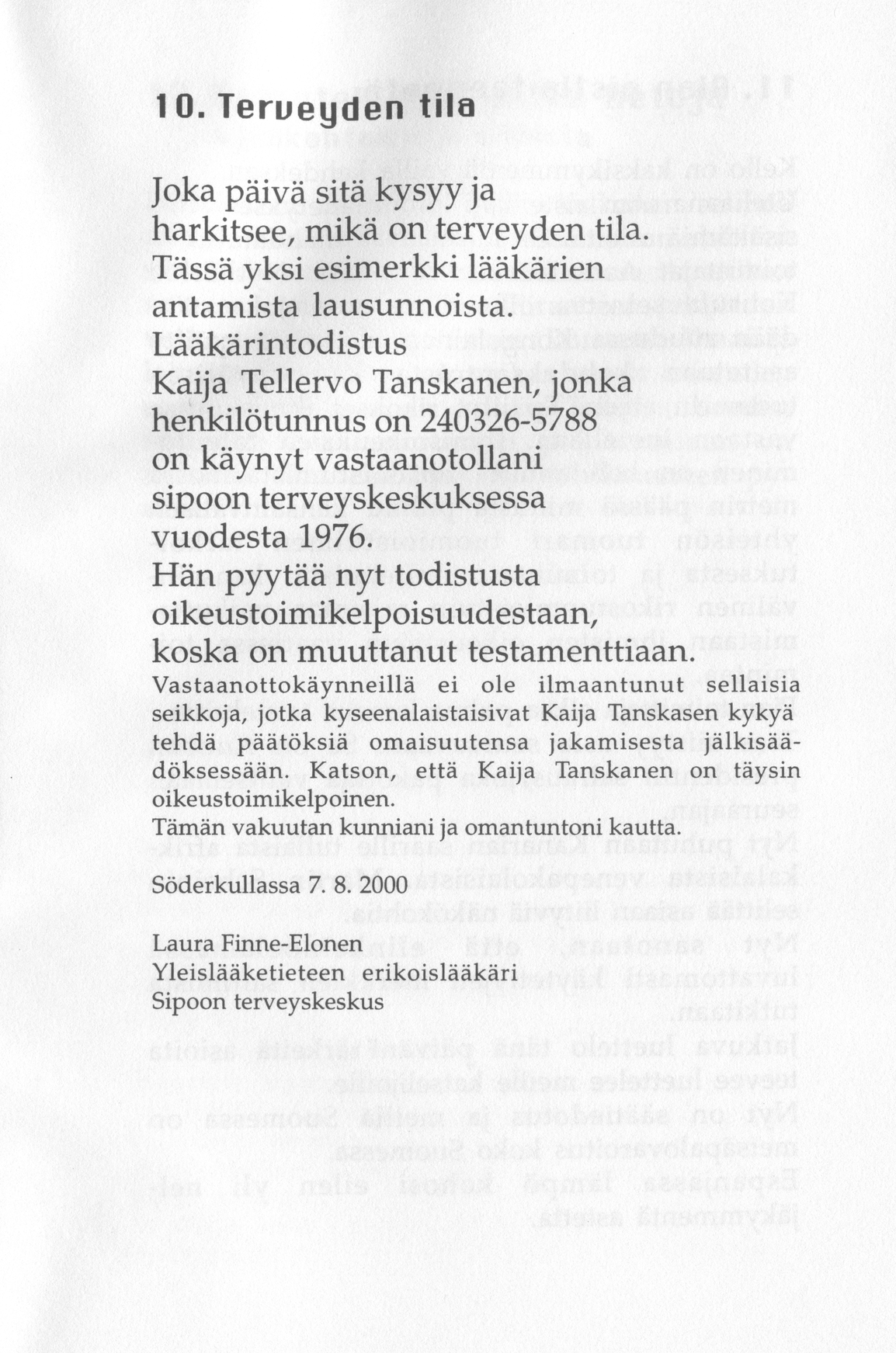 Scanned page 15 of Runoja Sipoosta, osa XI; complete transcript available below.