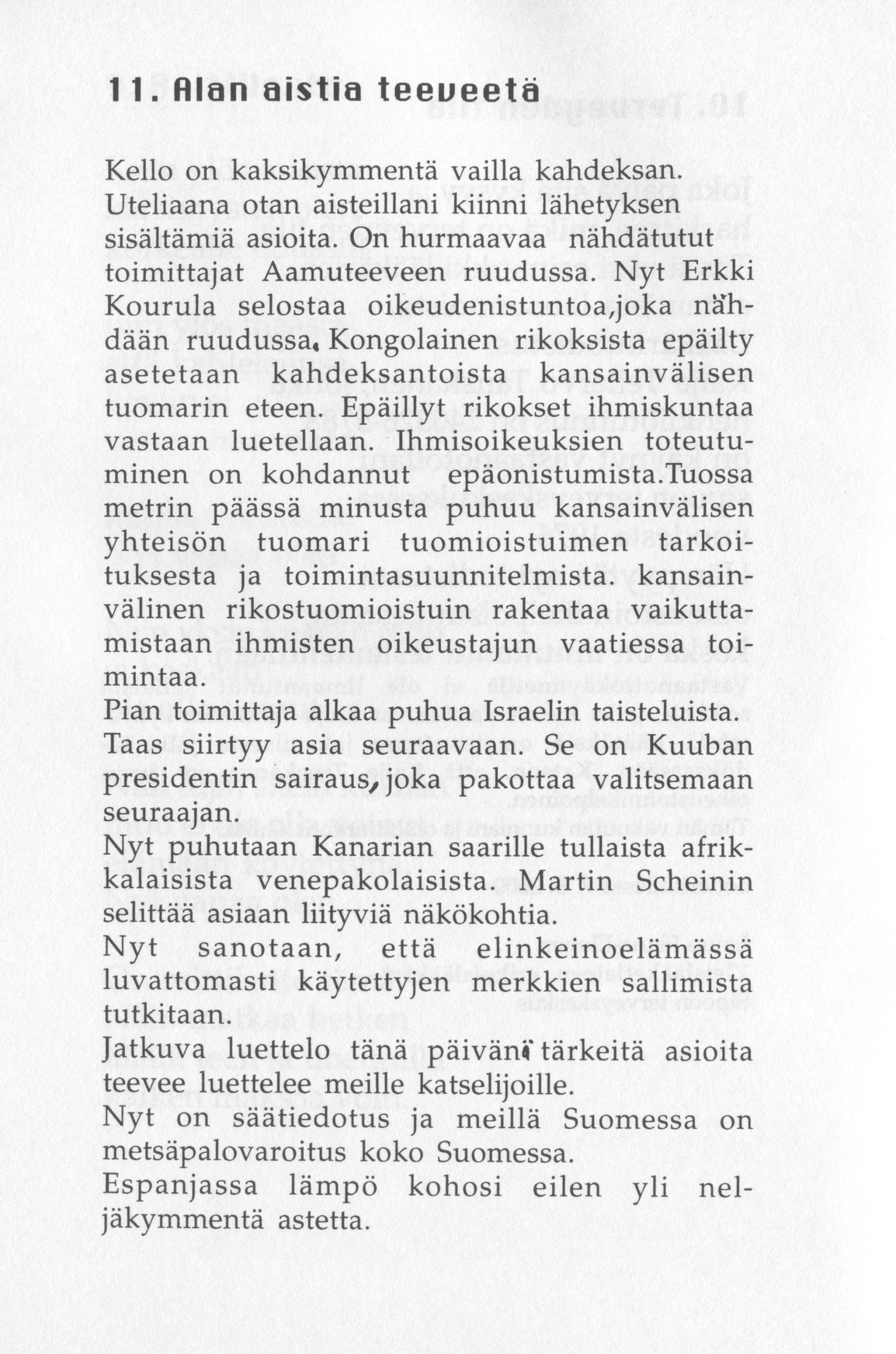 Scanned page 16 of Runoja Sipoosta, osa XI; complete transcript available below.